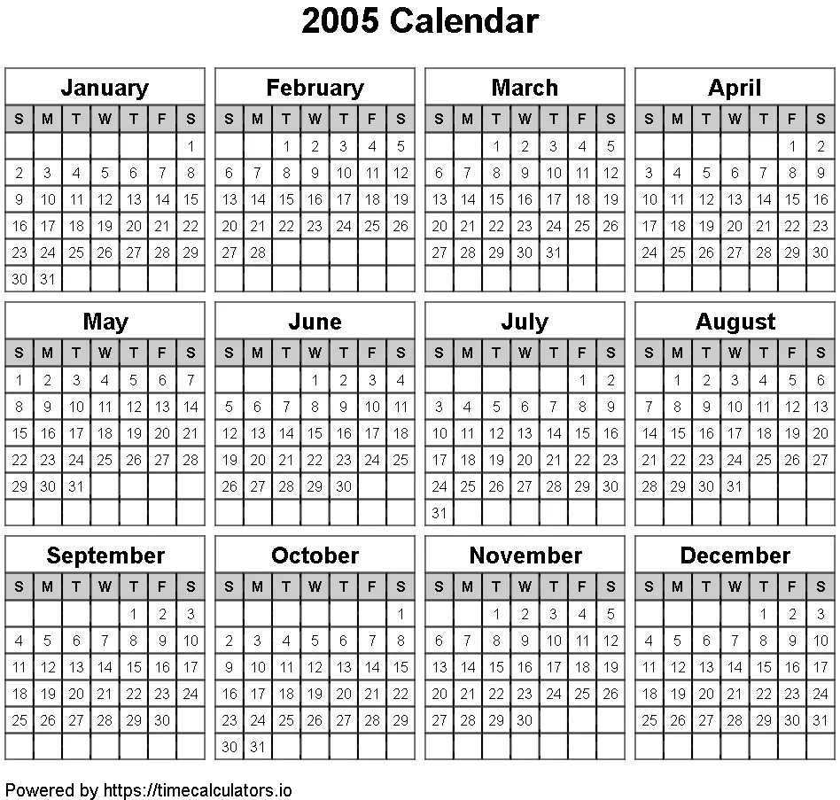 2005 Landscape Calendar