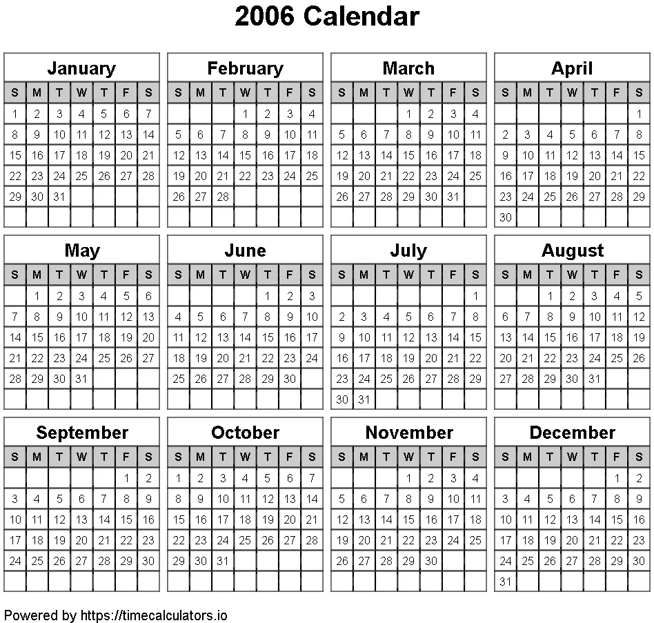2006 Landscape Calendar