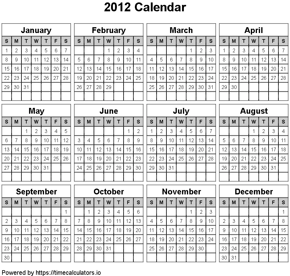 2012 Landscape Calendar