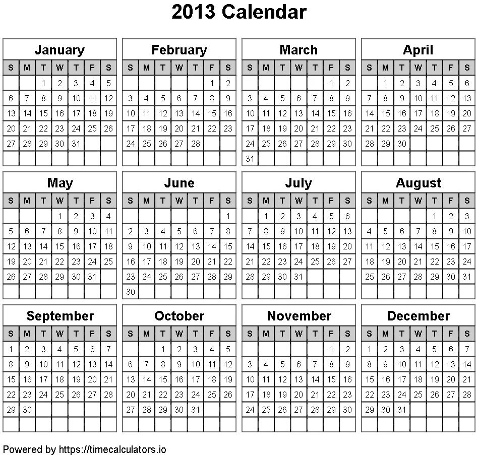 2013 Landscape Calendar