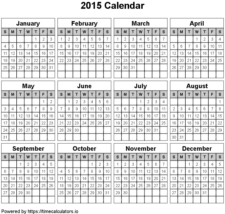 2015 Landscape Calendar