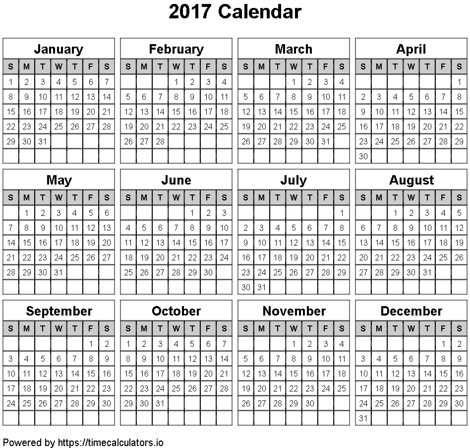 2017 Landscape Calendar
