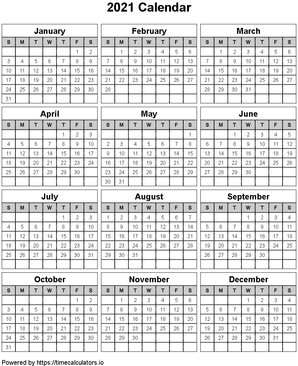 2021 Portrait Calendar