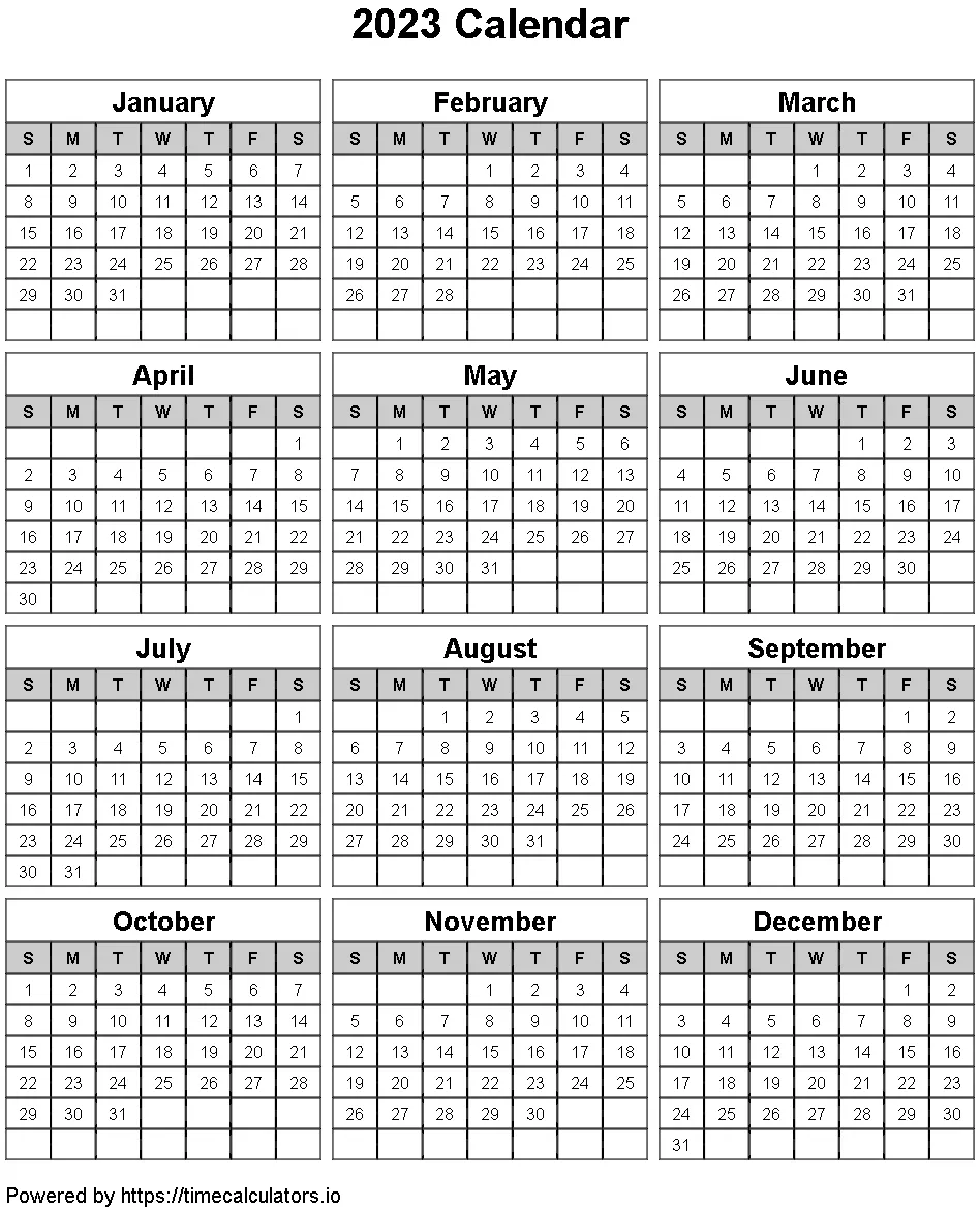 2023 Portrait Calendar